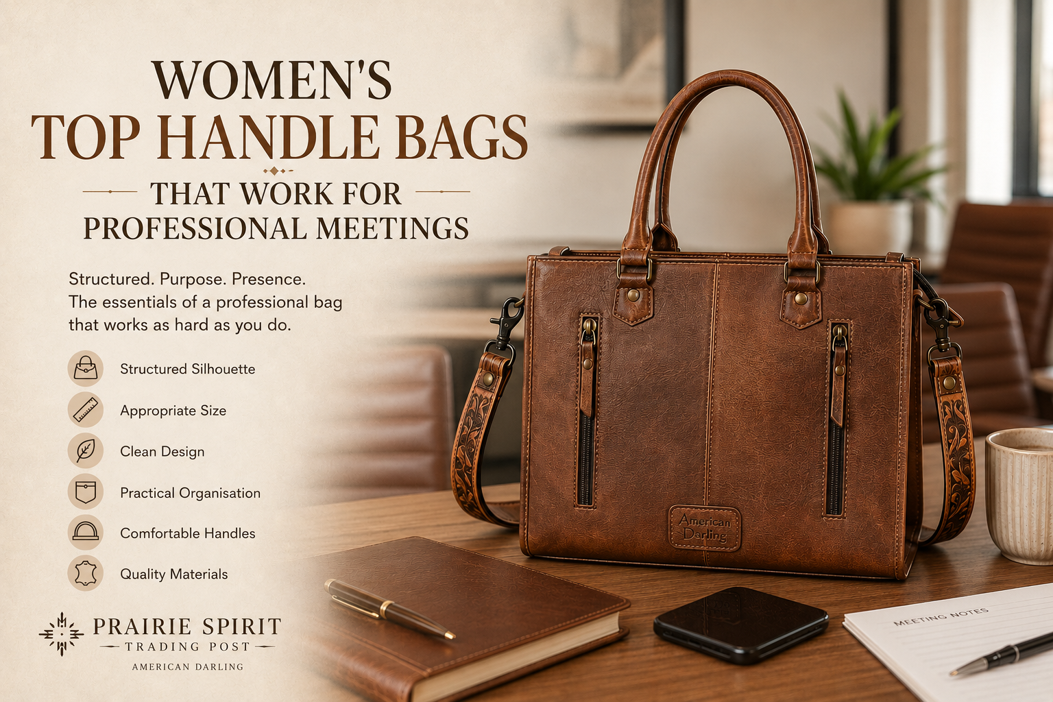 Women's Top Handle Bags for Professional Meetings|Prairie Spirit Women's Top Handle Bags for Professional Meetings|Prairie Spirit