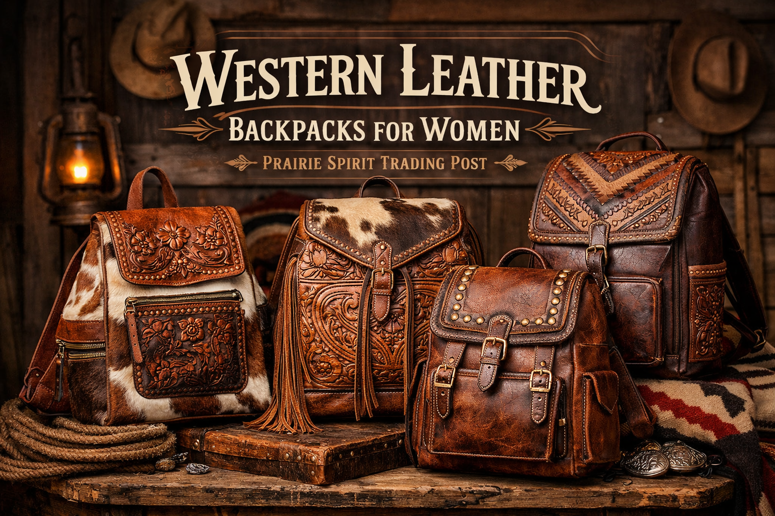 cowboy leather backpack Lennon Canvas & Will Leather Goods Zipper closure RABADA Western Cowhide Backpack, Large