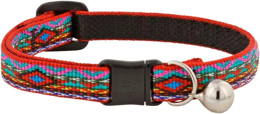 1/2in El Paso adjustable pet collar 8-12in with colorful woven design and bell