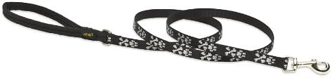 1/2in Bling Bonz 6ft dog leash with paw print design and padded handle