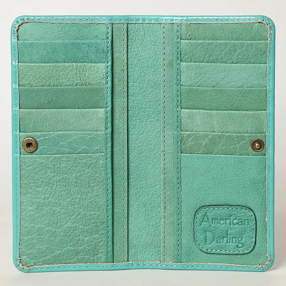 American Darling Wallet ADBG1269G handcrafted leather interior with card slots.