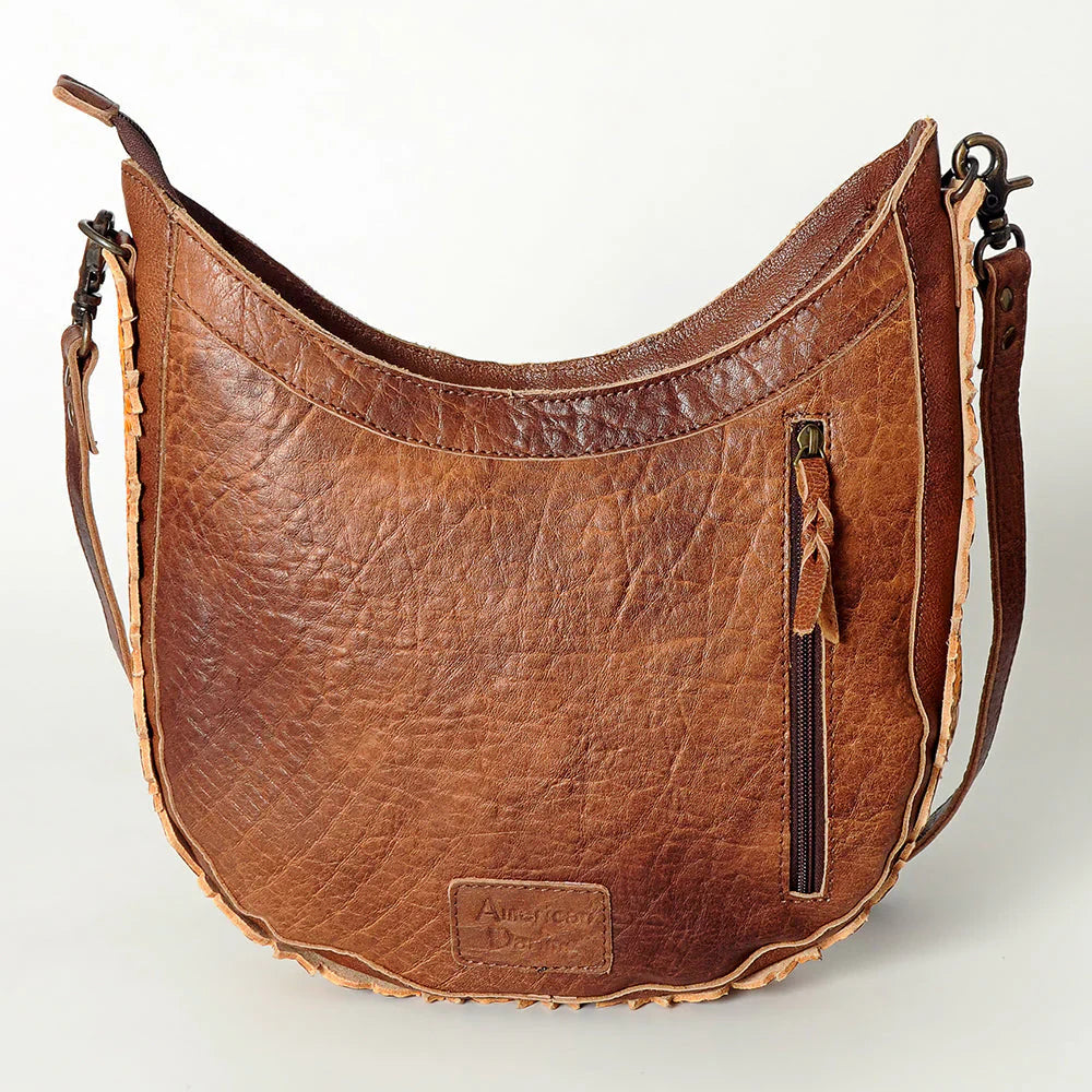 American Darling Hobo Handbag ADBG699H brown leather 14x12x3 inches