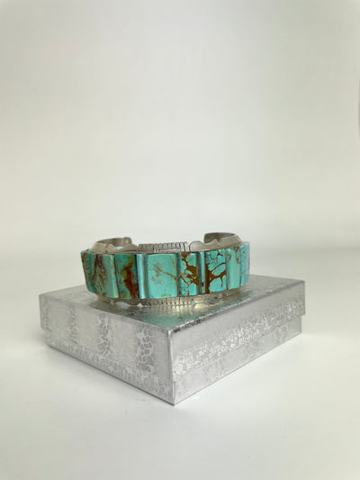 Handmade Navajo Sterling Turquoise Cuff Bracelet PSTPC15