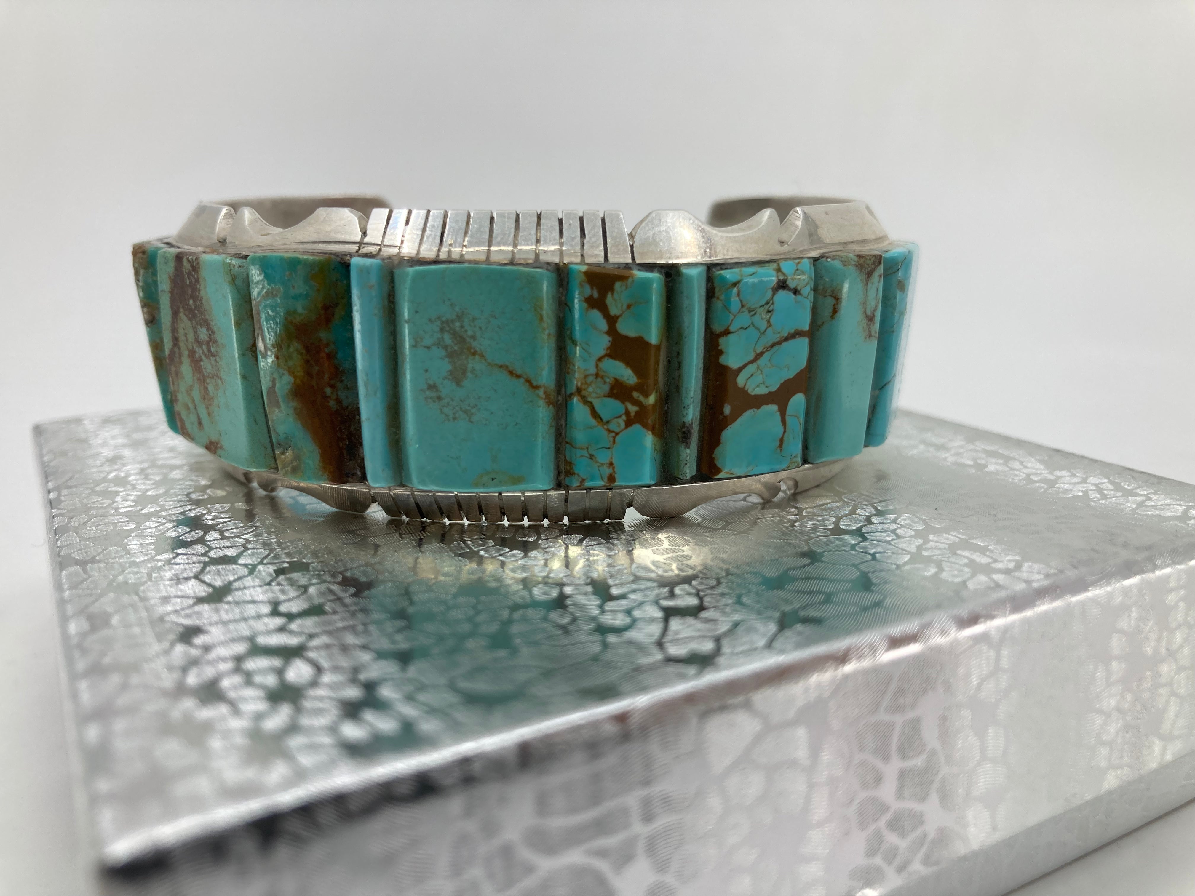 Handmade Navajo Sterling Turquoise Cuff Bracelet PSTPC15