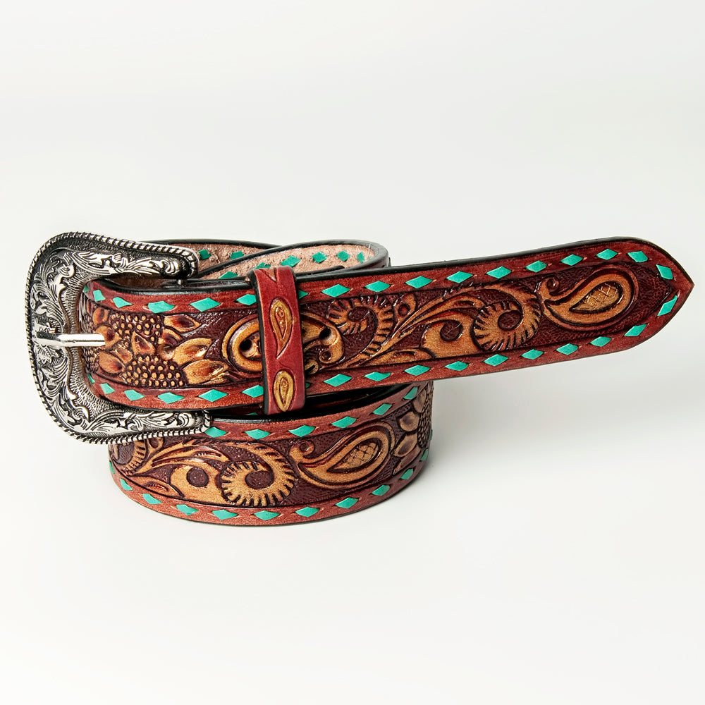 Ladies' Western Brown Tooled Belt Xlg