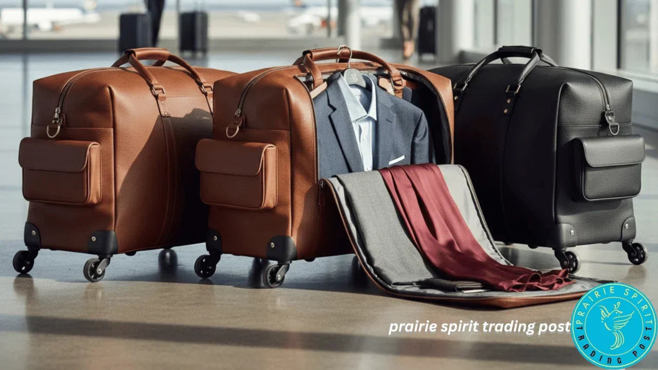 leather garment duffel bag