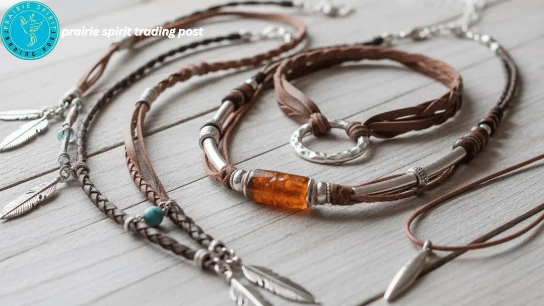  plaited leather necklace for women