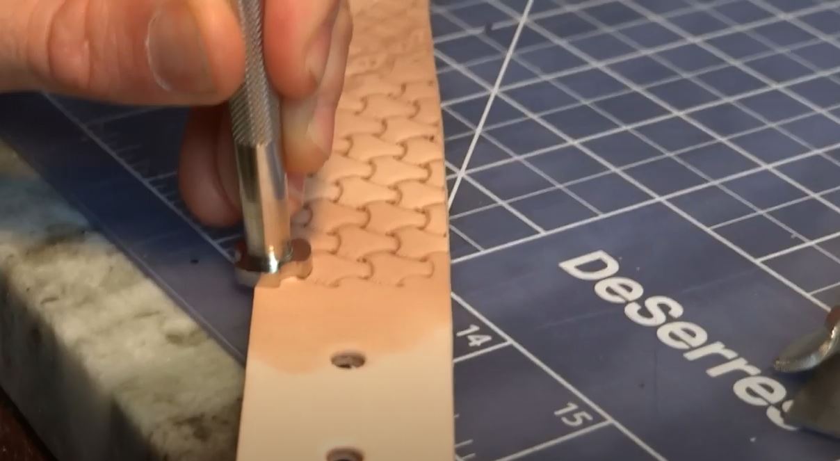 Hand Tooled Leather Belt in the Making