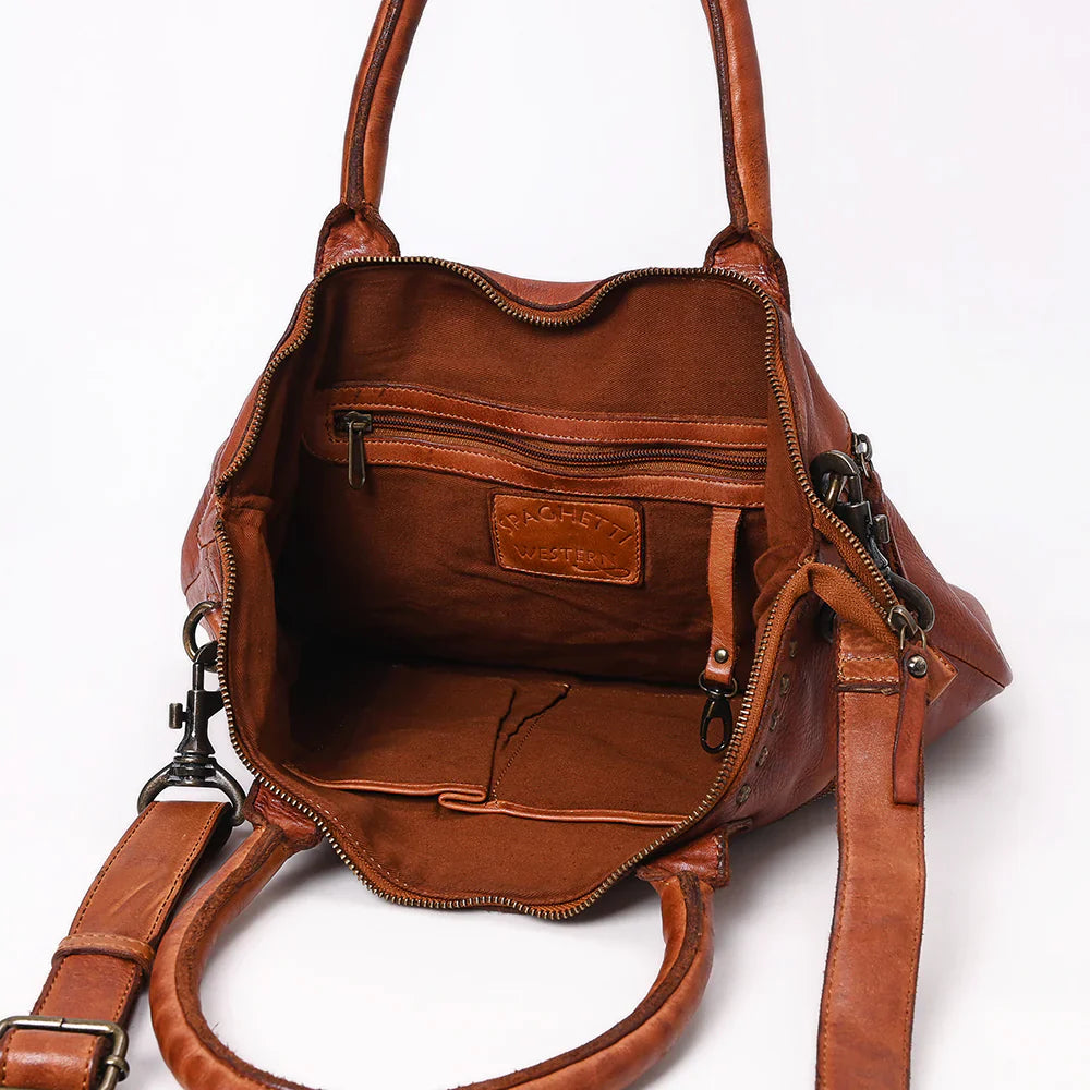 Spaghetti Western Tote Handbag SWC179CG made from high-quality leather handcrafted in Brazil, Argentina, and Italy.