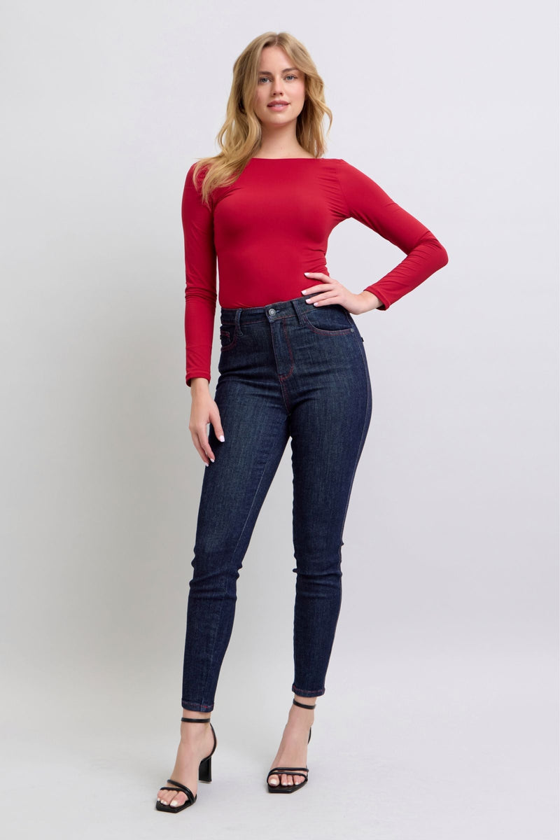 Judy Blue Jeans 88916 dark wash skinny high waist with heart-shaped pockets