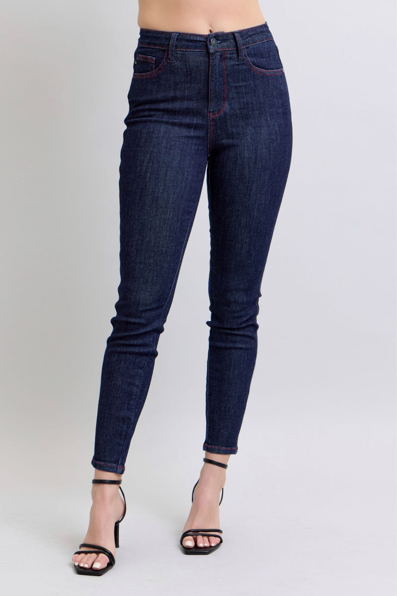Judy Blue Jeans 88916 high waist dark wash skinny jeans with heart-shaped pockets