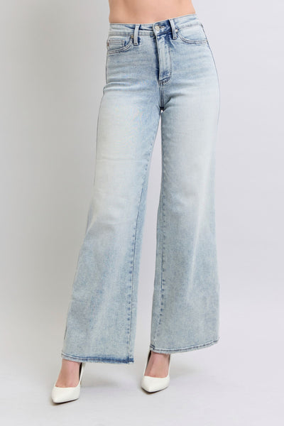 Judy Blue Jeans 88867, high waist tummy control, retro wide leg denim.