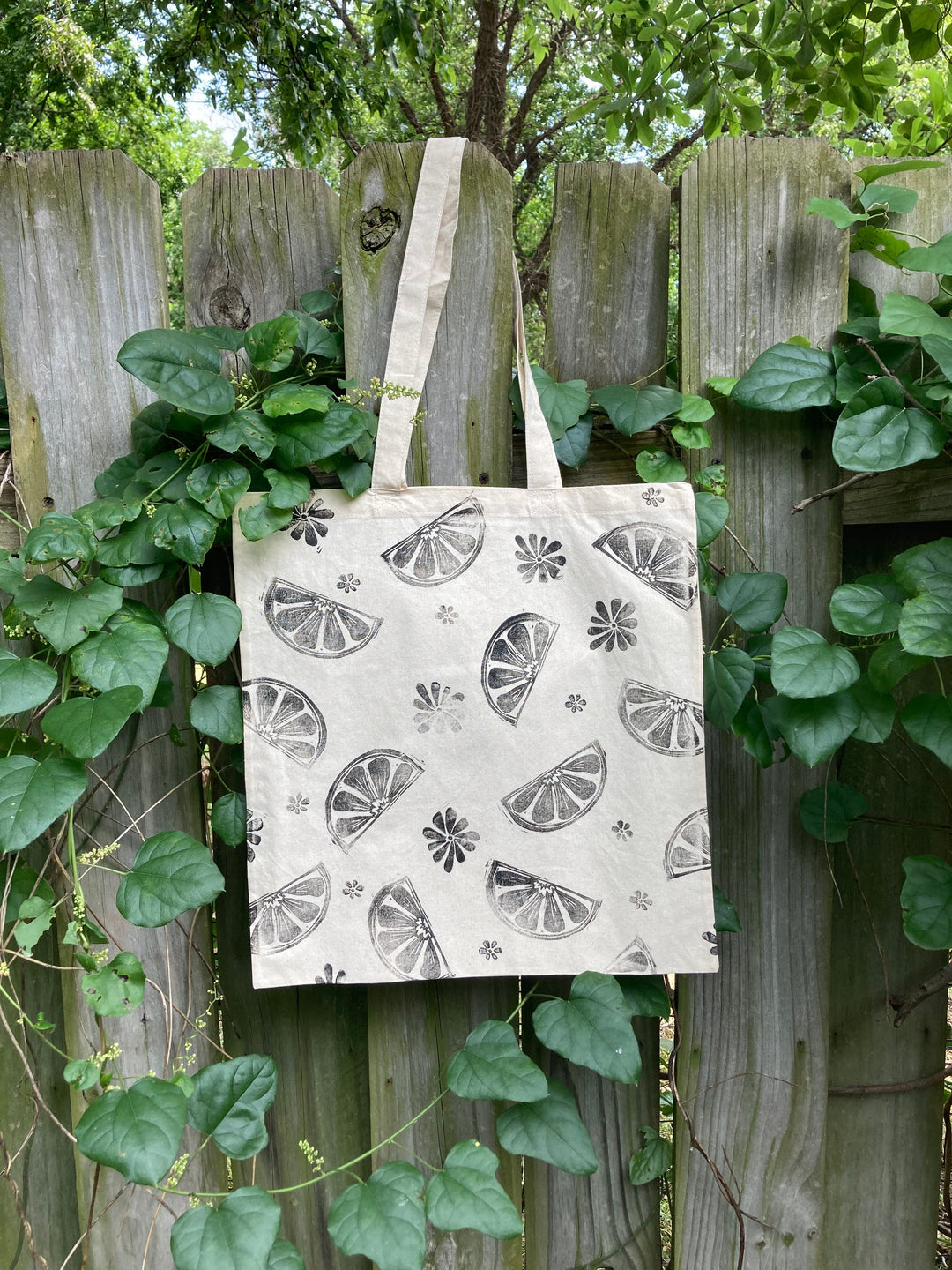 Wild Sour Hand Printed Citrus Canvas Tote