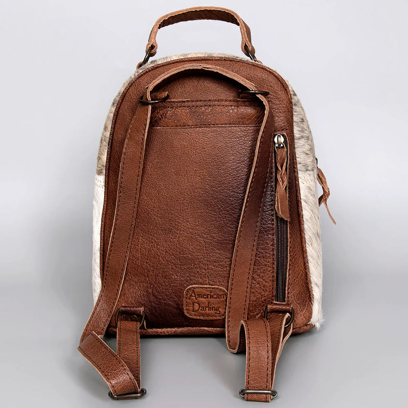 American Darling Backpack ADBGS156BRW with hand-tooled vegetable tanned cowhide leather and adjustable strap
