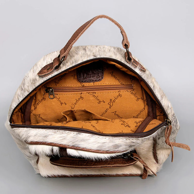 American Darling Backpack ADBGS156BRW handcrafted full grain leather brown western style with adjustable strap and YKK zipper