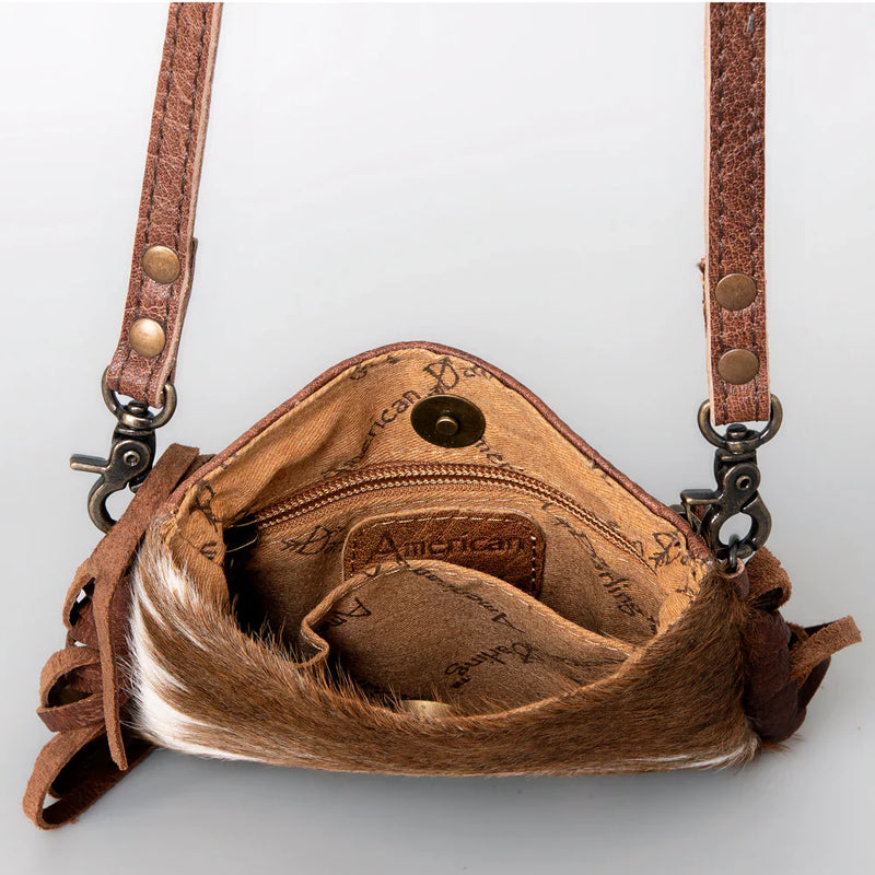 American Darling Crossbody Messenger Bag ADBGS153BRWFRNG