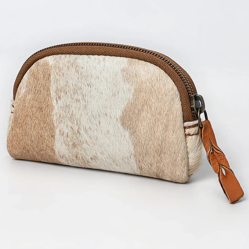 American Darling Coin Purse Wallet adbg444taw in handpicked cowhide hair-on leather with durable YKK zipper