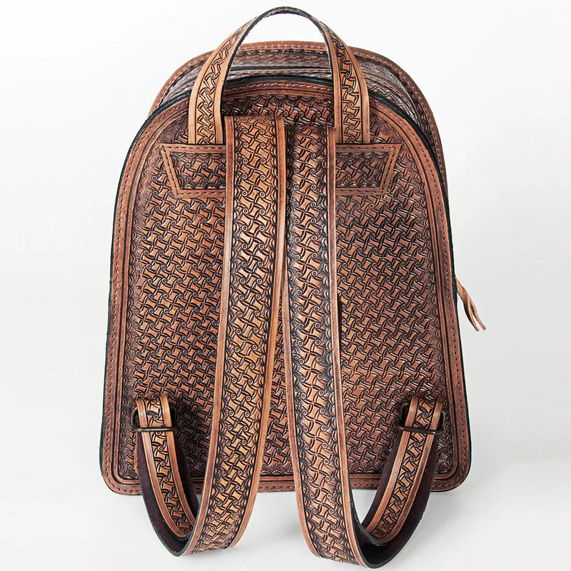American Darling Backpack ADBGK120 hand-tooled full grain leather with adjustable straps and YKK zipper closure