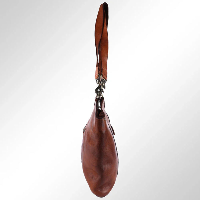 Spaghetti Western Tote Handbag SWC136BTAN, handmade leather bag from Brazil, Argentina, and Italy, assembled in Mexico.