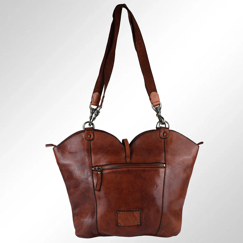 Spaghetti Western Tote Handbag SWC136BTAN, handcrafted leather bag.