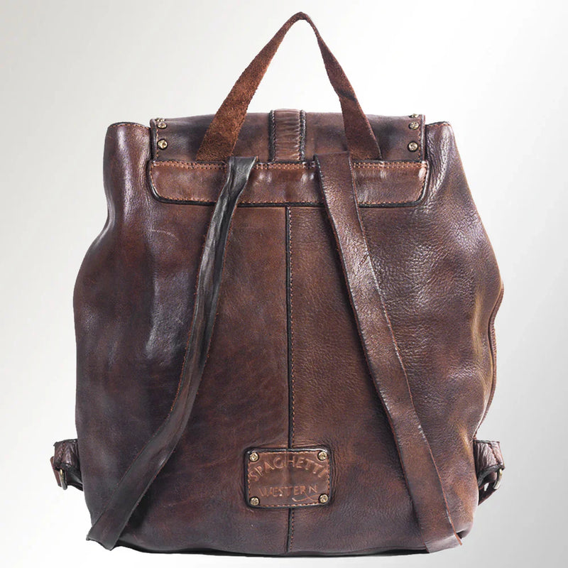 Spaghetti Western Backpack SWC145ABRN made from premium handcrafted leather.