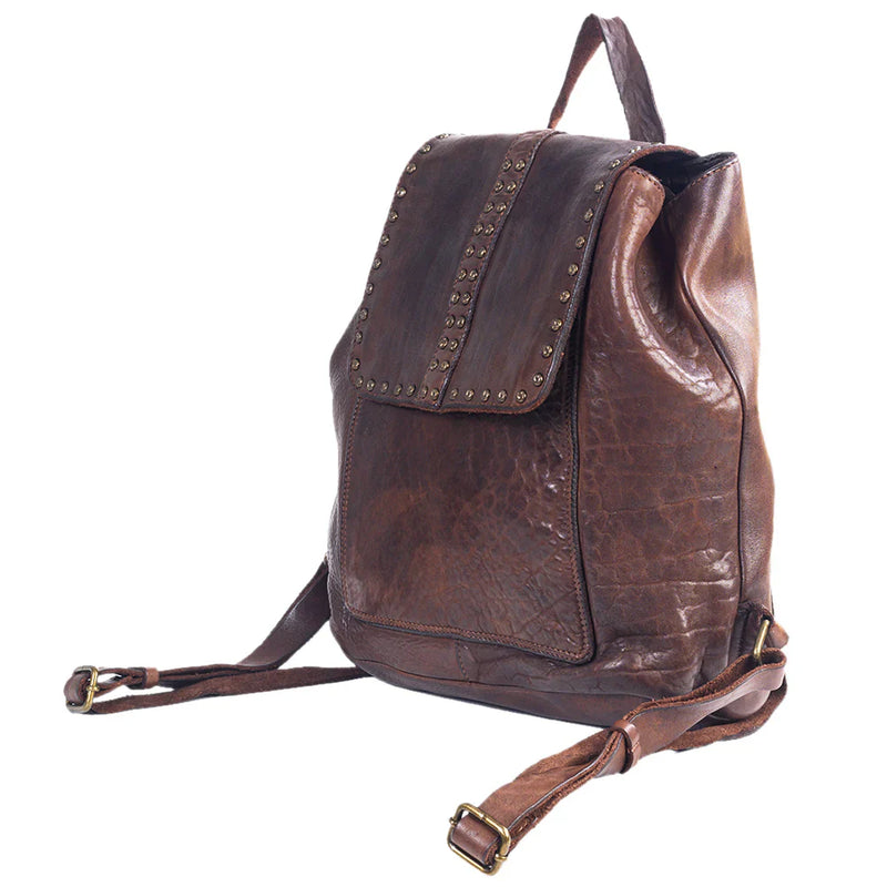 Spaghetti Western Backpack SWC145ABRN, handcrafted leather from Brazil, Argentina, Italy.