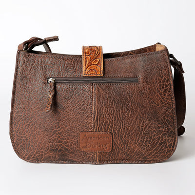 American Darling Crossbody Bag ADBGZ426C made of detailed hand-tooled antique-finished American cowhide leather with adjustable strap and YKK zipper
