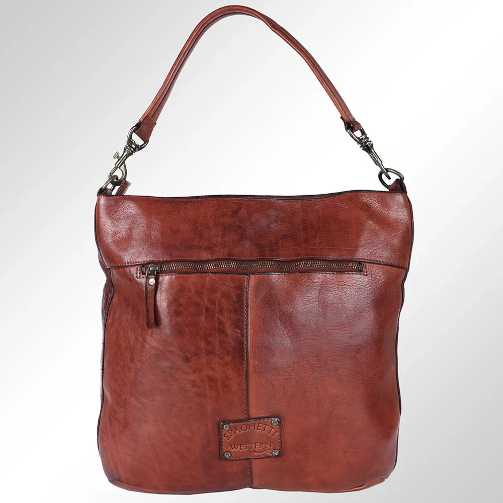 Spaghetti Western Hobo Handbag SWC175CG premium full grain leather with adjustable strap and antique metal fittings