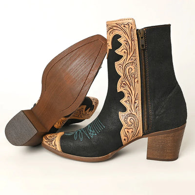 American Darling Boots ADFT164 made of genuine cowhide and suede leather with detailed hand tooling.