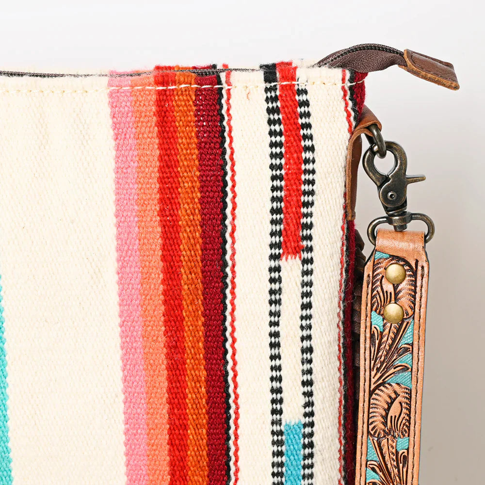 American Darling Large crossbody ADBG298J with colorful woven fabric and detailed strap design.