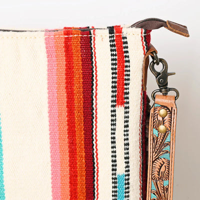 American Darling Large crossbody ADBG298J with colorful woven fabric and detailed strap design.