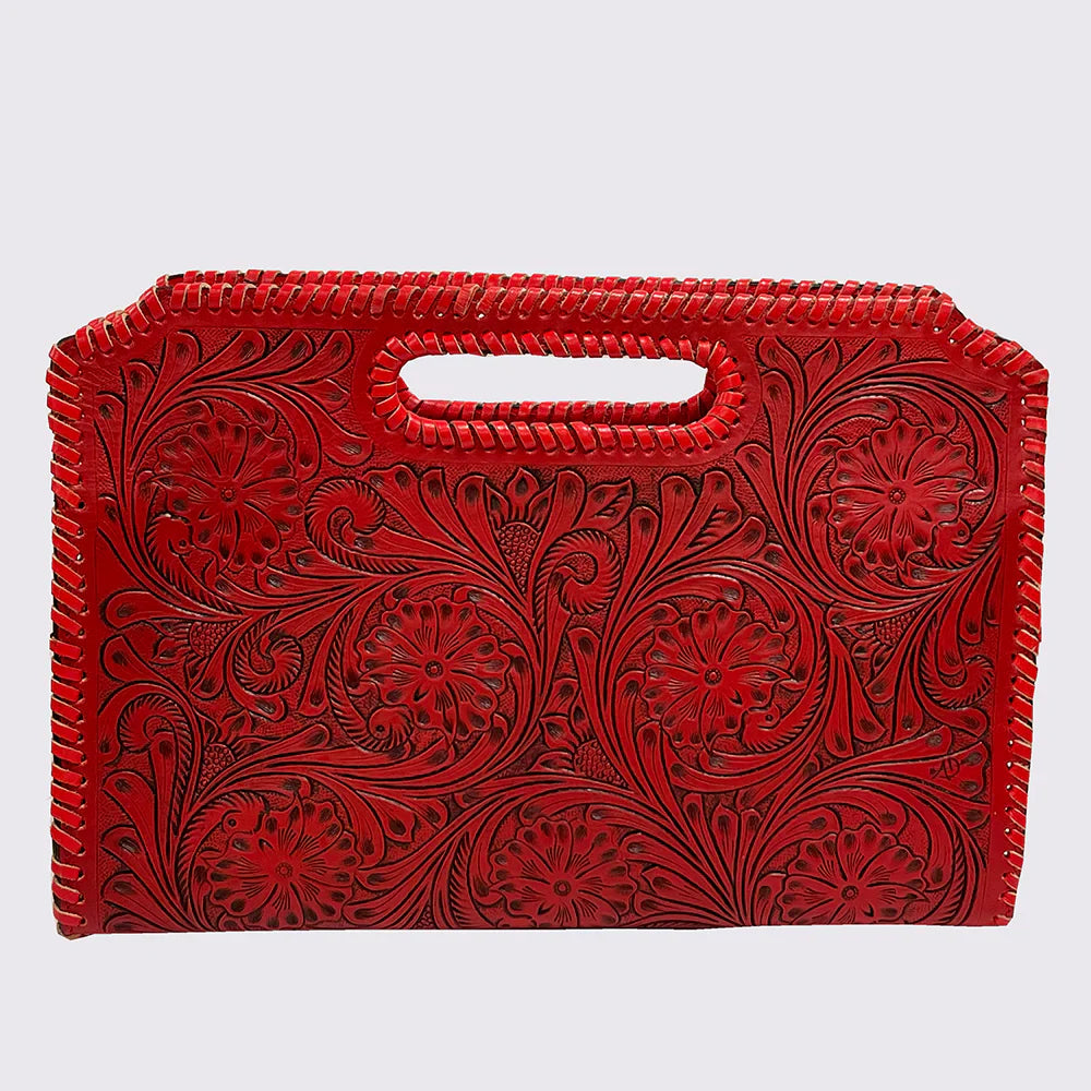 American Darling Clutch ADBGZ759B hand-tooled American cowhide leather bag with adjustable strap and YKK zipper