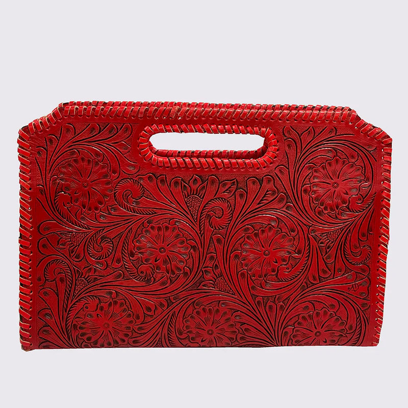 American Darling Clutch ADBGZ759B hand-tooled American cowhide leather bag with adjustable strap and YKK zipper