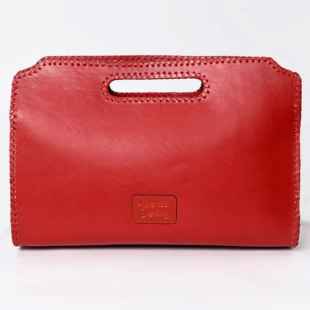 American Darling Clutch ADBGZ759B handcrafted vegetable tanned leather bag with adjustable strap and durable YKK zipper