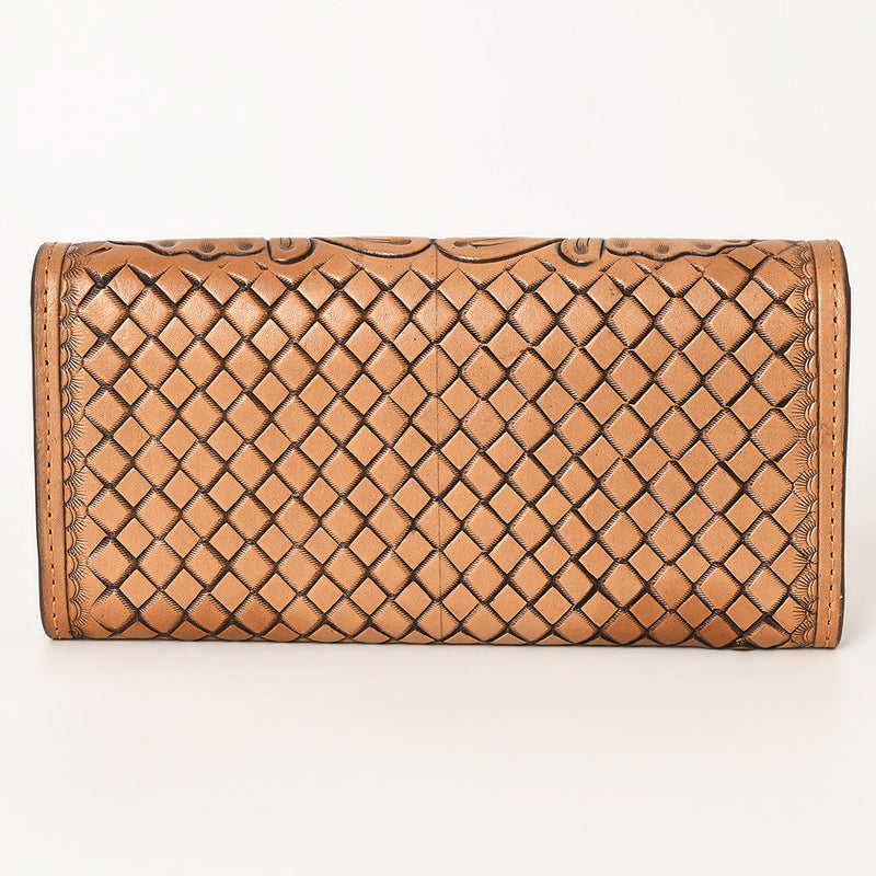 Ohlay Wallet sleek harness skirting leather ladies bag with hand carving