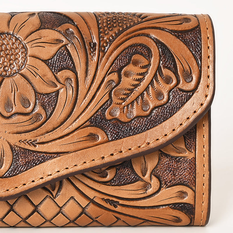 Ohlay Wallet sleek stylish harness skirting leather ladies bag with hand carving