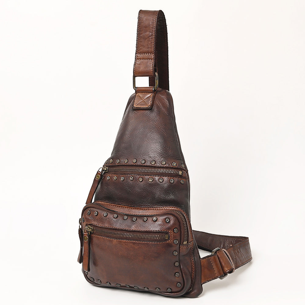 Spaghetti Western Backpack SWC191BRN made from handcrafted leather.