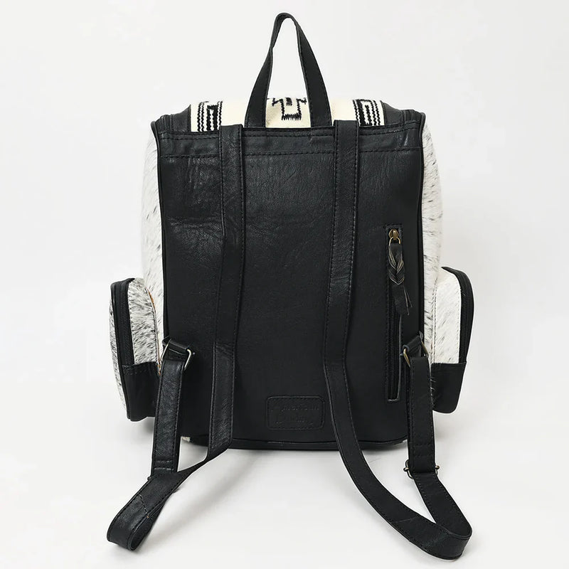 American Darling Backpack ADBG860D with hand tooled cowhide leather and wool saddle blanket, adjustable straps, and durable YKK zippers.