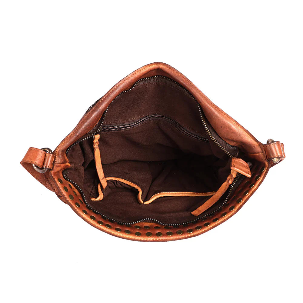 Mind Bag NMBGM172B in premium full grain leather with antique metal fittings and YKK zippers.