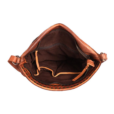 Mind Bag NMBGM172B in premium full grain leather with antique metal fittings and YKK zippers.