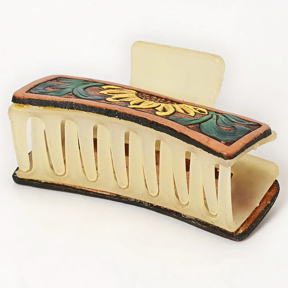 American Darling Hair Clutch ADHC125 hand-tooled genuine cowhide leather with carved antique finish.