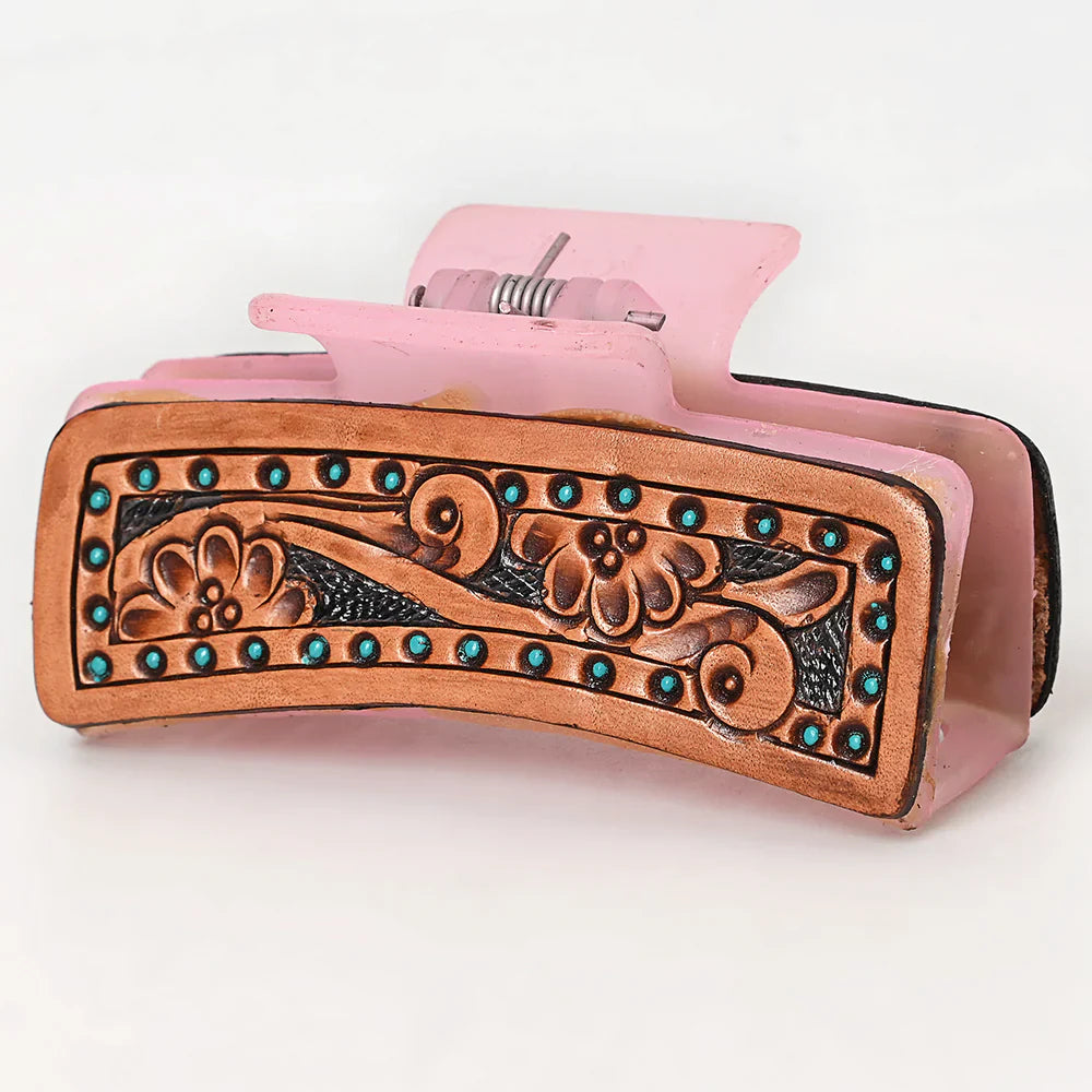 American Darling Hair Clutch ADHC126 with hand-tooled leather design.