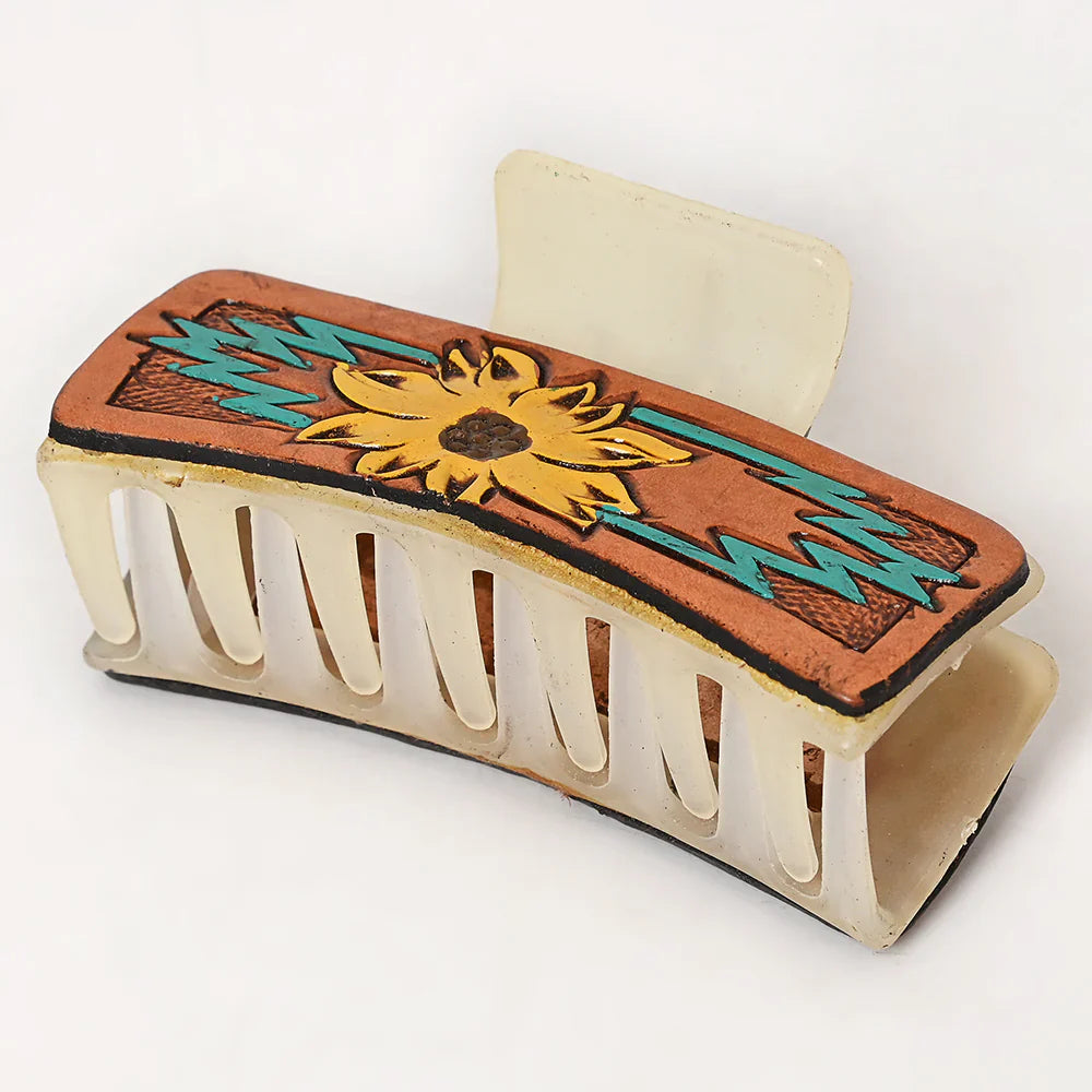 American Darling Hair Clutch ADHC128, hand-tooled cowhide leather, intricate design.