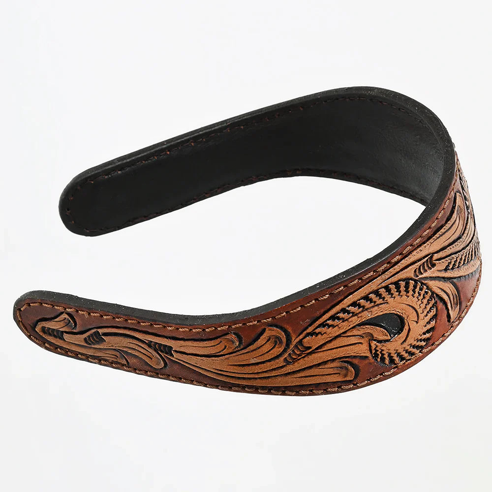 American Darling Head Band ADABA105, hand-tooled leather design.