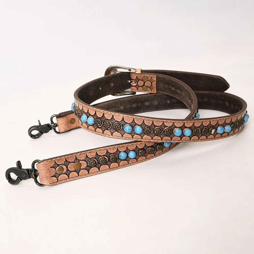 American Darling Adjustable Replacement Strap ADBT146 with hand-tooled leather and rivet details.