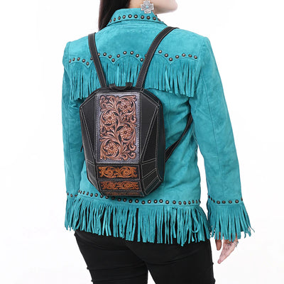 American Darling Backpack Hand-Tooled Genuine Western Leather Bag ADBGA680