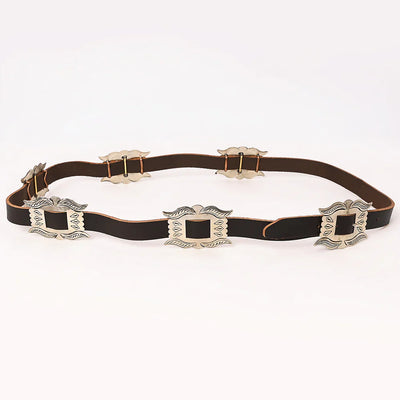 American Darling Belt ADBLA107-51 in antique genuine leather with engraved metal buckle.