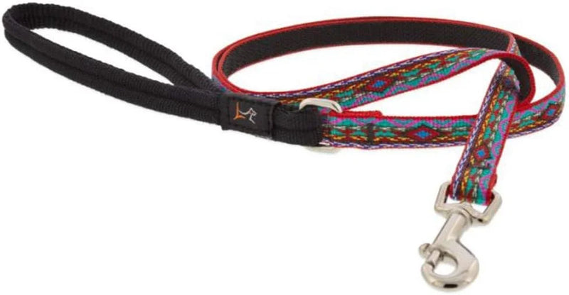 1/2in El Paso 6ft leash with colorful woven design and sturdy metal clip for dogs