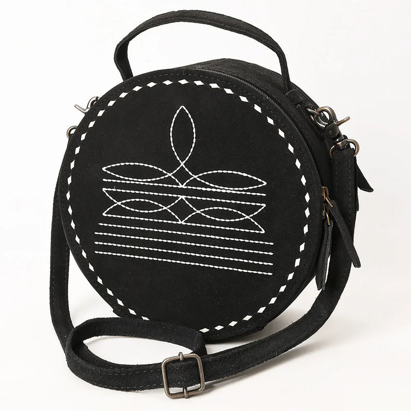 American Darling Canteen Bag ADBG1549D made of premium suede leather with adjustable strap and durable metal fittings.