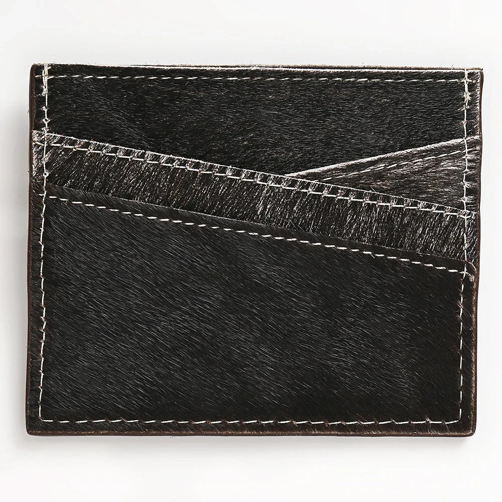 American Darling Card-holder ADCCM102M in black leather with stitched details.